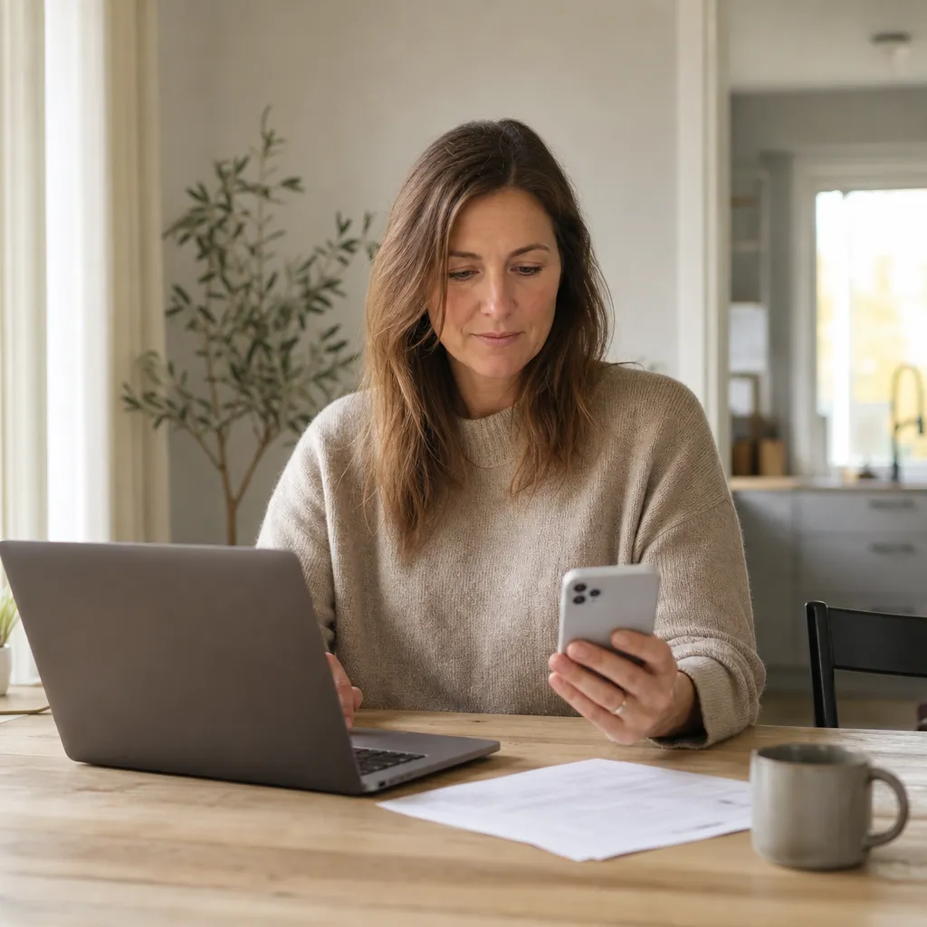 Person loggar in på Comviqs Mitt Konto i mobilen med BankID